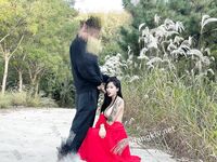 Hot contrast sexy beauty "Tutu" at ang kanyang mga girlfriends VIP group Xiuhe group wedding dress face oral sex, magandang sexy wedding bride super contrast full version welfare ①