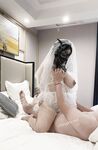 Hot contrast sexy beauty "Tutu" at ang kanyang mga girlfriends VIP group Xiuhe group wedding dress face oral sex, magandang sexy wedding bride super contrast full version welfare ①