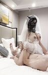 Hot contrast sexy beauty "Tutu" at ang kanyang mga girlfriends VIP group Xiuhe group wedding dress face oral sex, magandang sexy wedding bride super contrast full version welfare ①