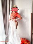 Hot contrast sexy beauty "Tutu" at ang kanyang mga girlfriends VIP group Xiuhe group wedding dress face oral sex, magandang sexy wedding bride super contrast full version welfare ①