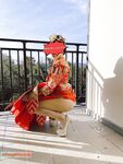 Hot contrast sexy beauty "Tutu" at ang kanyang mga girlfriends VIP group Xiuhe group wedding dress face oral sex, magandang sexy wedding bride super contrast full version welfare ①