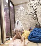 Hot contrast sexy beauty "Tutu" at ang kanyang mga girlfriends VIP group Xiuhe group wedding dress face oral sex, magandang sexy wedding bride super contrast full version welfare ①