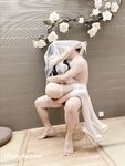 Hot contrast sexy beauty "Tutu" at ang kanyang mga girlfriends VIP group Xiuhe group wedding dress face oral sex, magandang sexy wedding bride super contrast full version welfare ①