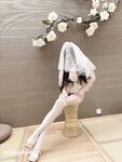 Hot contrast sexy beauty "Tutu" at ang kanyang mga girlfriends VIP group Xiuhe group wedding dress face oral sex, magandang sexy wedding bride super contrast full version welfare ①