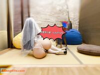 Hot contrast sexy beauty "Tutu" at ang kanyang mga girlfriends VIP group Xiuhe group wedding dress face oral sex, magandang sexy wedding bride super contrast full version welfare ①