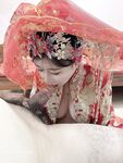 Hot contrast sexy beauty "Tutu" at ang kanyang mga girlfriends VIP group Xiuhe group wedding dress face oral sex, magandang sexy wedding bride super contrast full version welfare ①