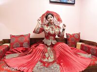 Hot contrast sexy beauty "Tutu" at ang kanyang mga girlfriends VIP group Xiuhe group wedding dress face oral sex, magandang sexy wedding bride super contrast full version welfare ①