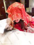 Hot contrast sexy beauty "Tutu" at ang kanyang mga girlfriends VIP group Xiuhe group wedding dress face oral sex, magandang sexy wedding bride super contrast full version welfare ②