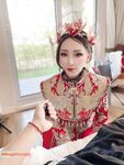 Hot contrast sexy beauty "Tutu" at ang kanyang mga girlfriends VIP group Xiuhe group wedding dress face oral sex, beautiful sexy wedding bride super contrast full version welfare ③ Xiuhe