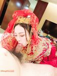 Hot contrast sexy beauty "Tutu" at ang kanyang mga girlfriends VIP group Xiuhe group wedding dress face oral sex, beautiful sexy wedding bride super contrast full version welfare ③ Xiuhe