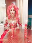 Hot contrast sexy beauty "Tutu" at ang kanyang mga girlfriends VIP group Xiuhe group wedding dress face oral sex, beautiful sexy wedding bride super contrast full version welfare ③ Xiuhe
