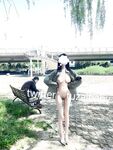 210,000 followers on Twitter, the ultimate beautiful girl, squirting loli princess [rabbit loves squirting] uniforms exposed outdoors, props crape myrtle squirt