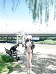 210,000 followers on Twitter, the ultimate beautiful girl, squirting loli princess [rabbit loves squirting] uniforms exposed outdoors, props crape myrtle squirt