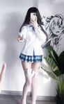 210,000 followers on Twitter, the ultimate beautiful girl, squirting loli princess [rabbit loves squirting] uniforms exposed outdoors, props crape myrtle squirt