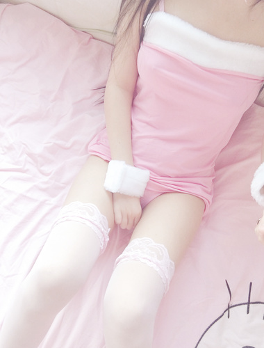 Cute white sauce welfare - pink bunny girl