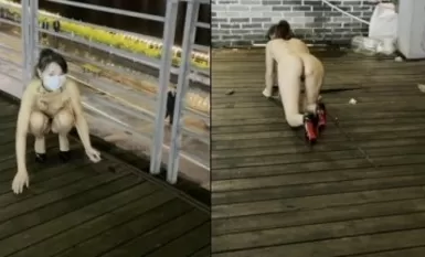 最新流出最近火爆全網露出狂淫妻『悠悠姐』最新客製化-夜色下市區溜母狗