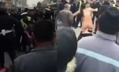 捉奸-大街上妹子和交警打架