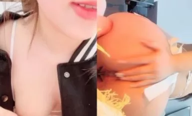 美女落九川清純系活力美少女，全身粉嫩揉捏美乳，珍珠內褲磨蹭小穴