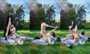 推特極品阿黑顏母狗「Pupu噗噗」《小姐森林野餐篇2》棒棒自慰到一半，突然出現神秘男子，強行交配瘋狂打樁，強制高潮