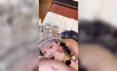 Miao girl passionate blowjob