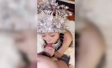 Miao girl passionate blowjob