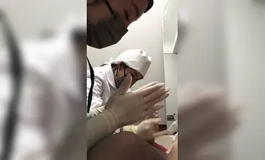 의사와 간호사가 전문적으로 정자 추출, 풋잡, 딕빨기, 직업 유니폼, 다양한 대조 스타킹, 실크 발 정자 추출 (3)