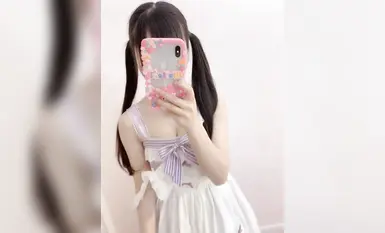 Double ponytail white tender big one little bitch, Lolita white silk beautiful legs, large scale self-insertion pink hole super temptation (1)