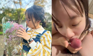 00後的清純女大學生眼鏡妹，這口活簡直了，吃起來沒完沒了的，就這樣舔你能堅持多久？