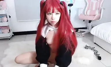 Peminat sahaja [gadis keinginan tulen berusia 19 tahun dengan punggung terbaik] DreamyMoo#cos#lembu#sutera putih#lancap (12)