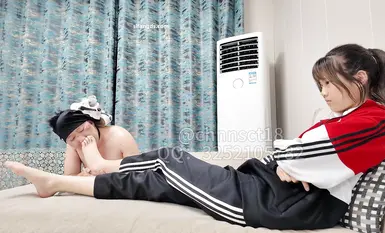 【Tings with the Spirited Girl】Double Girl Training, Group Sports, Footjob Compilation (1)