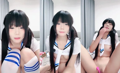 2005 cute little loli corn mm live show stockings legs, masturbation spray pink pussy (13)