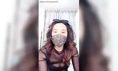 Kakak seksi [guru tarian Qiqi] stoking berkilat kasut tumit tinggi alat peraga godaan tarian sisipan berganda dubur melancap laju (12)