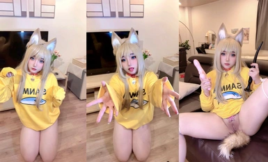 nyanchan2k3 #cos #黄豆粉#白丝#肉感#自慰#潮吹#写真#整活