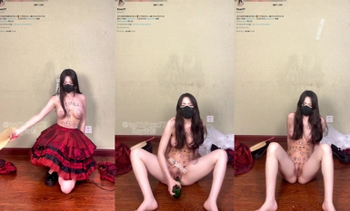 [이쿠바이타오치] 트위터 누드댄스 복지녀, 항문플러그, 살색스타킹, 빨간바닥 하이힐, 자위행위 (2)