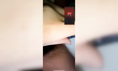 Online teasing and playing with shy glasses girl_oil pen banana masturbation_white juice slowly flows out (3)