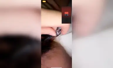 Online teasing and playing with shy glasses girl_oil pen banana masturbation_white juice slowly flows out (3)