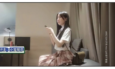 小寶尋花之JK裝清純萌妹，老公叫個不停