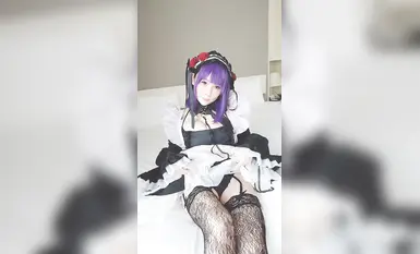 Okada Yui cos #OL #masturbation #squirt #big tits #black silk #fantia #gun machine (1)