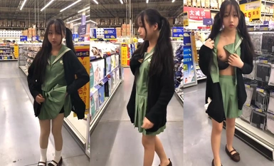 【Ximeng Studio】Double ponytail super cute girl Ma Yuqi naked house dance outdoor naked dance park exposure (5)