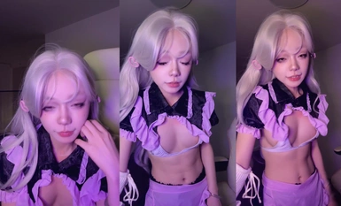 羚精灵系尤物! cos女仆装，美女道具自慰白浆直流，裸舞超顶! (1)