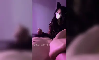 足控足交-猫娘装黑丝网袜，舔脚足交到射_2