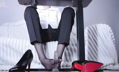 Xiao Tao 4k na kalidad na pulang mataas na takong, medyas sa pantalon, anal plug na may crystal stick