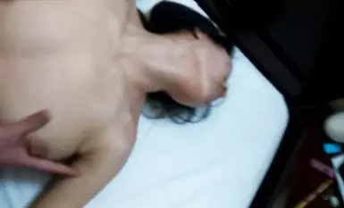 Sexy, fair-skinned tattooed girl is being kept by a rich man; the sight of her ample bosom is so stimulating that the guy can't get enough of it and keeps sucking on her breasts.