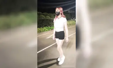 ❤️小小Q｜羞恥露出_黑暗公園，狗鍊強制露出散步