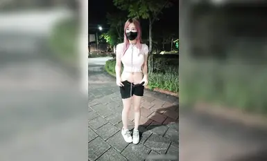 ❤️小小Q｜羞恥露出_黑暗公園，狗鍊強制露出散步