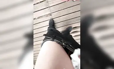 In the forest, foot fetish, rear entry, hard fucking, hugging and wildly thrusting into the slut's cunt, ejaculating inside!