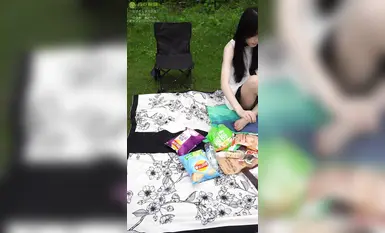 足模摄影福利【青柠映画】邻家清纯少女【阿慌】草坪露营(2)