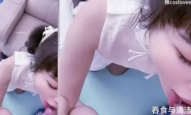 極品嫩妹舞啪福利姬【貝璃珞】最新露臉作品，中華娘的才藝，狂吞前輩的精液打氣加油 (2)