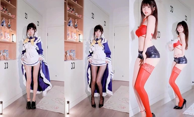 Bilibili's borderline erotic dance blogger, "Extremely Beautiful Jade Legs and Seductive Dance [Yu Nai Yo]", features a large-breasted, curvy cosplay and a seductive dance that shakes her breasts. (This is a "charity bonus" message for viewers.)