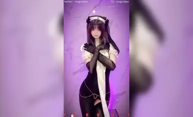 Top-quality young female dancer and AV actress [Bei Liluo]'s latest reveal: a dynamic nude dance in the style of a cosplayer on Douyin (4).